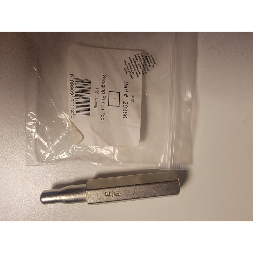 FIC Swaging Punch Tool 1/2 Inch Tubing Part 20386 HVAC Plumbing Expansion Tool